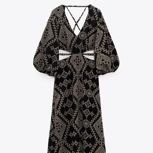 Zara Black Patterned Women's Dress